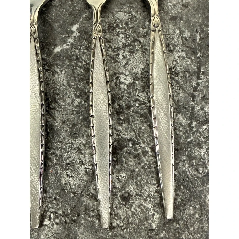 Oneida Community VENETIA Stainless 4 Salad Forks Burnished & Glossy Flatware